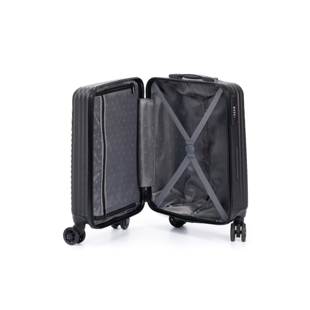 Чемодан TORBER Lama, чёрный, ABS-пластик, 38 х 21 х 55 см, 37 л