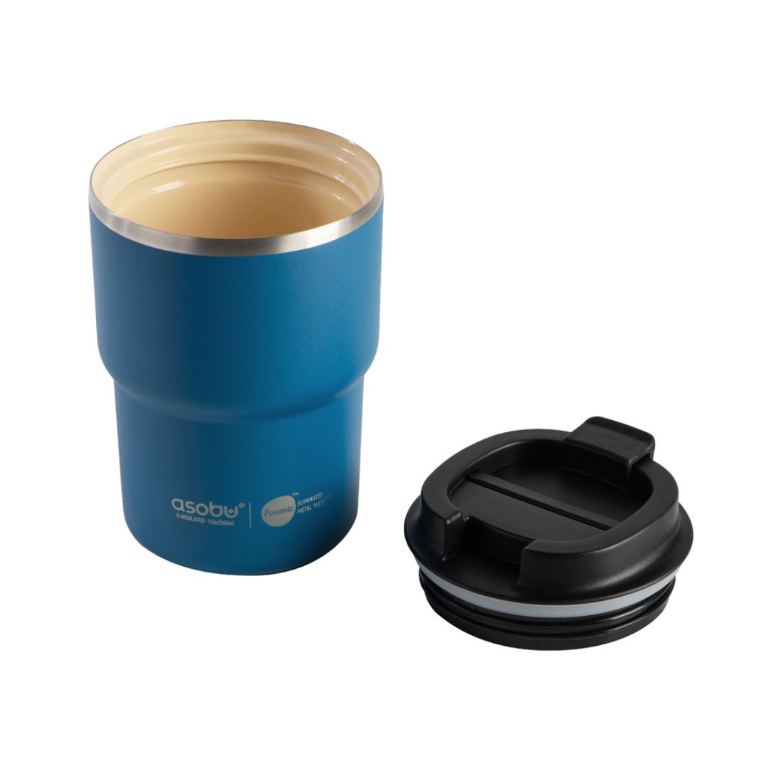 Вакуумная термокружка с внутренним керамическим покрытием «Coffee Express», 360 мл, синий