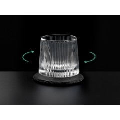 Вращающийся бокал для виски на сланцевом костере "Ventura"