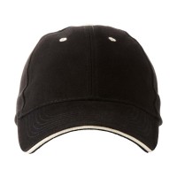 Бейсболка "New Castle" 6-ти панельная, черный/натуральный