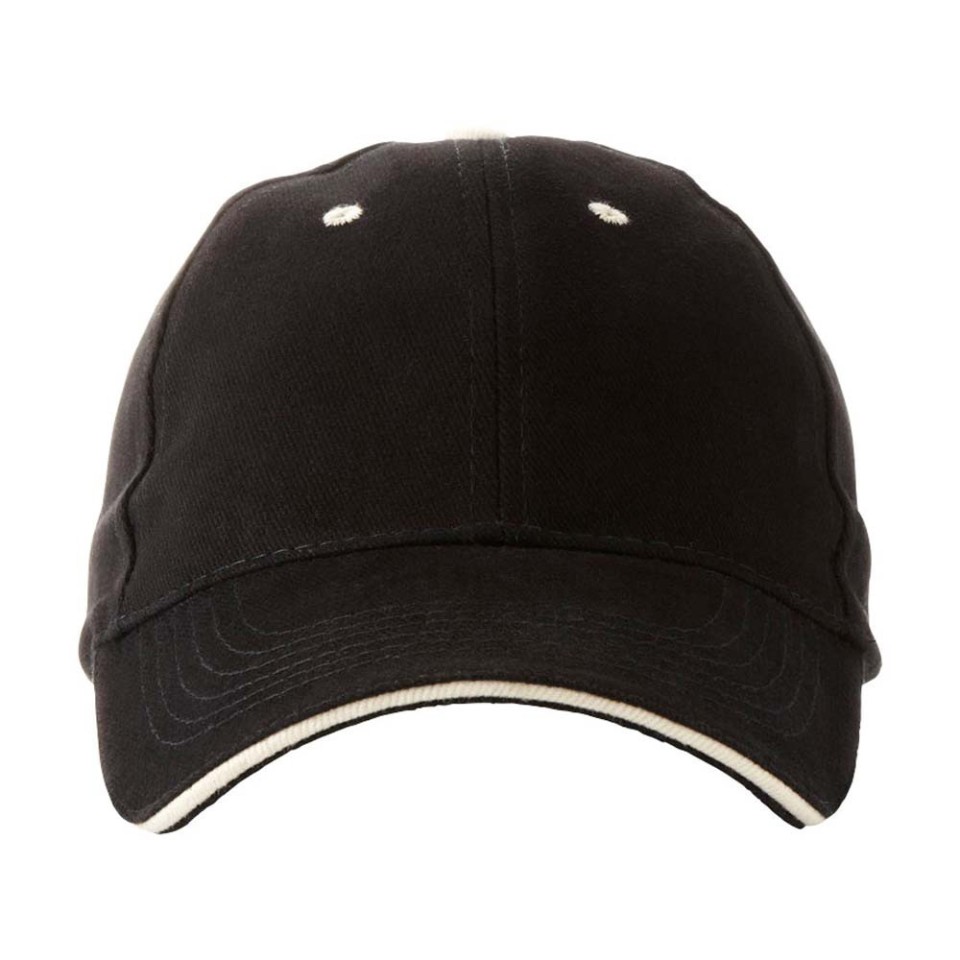 Бейсболка "New Castle" 6-ти панельная, черный/натуральный