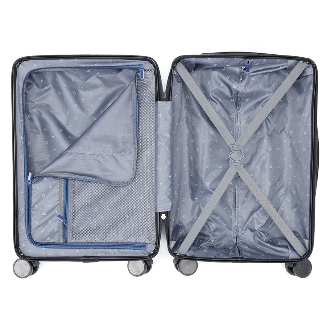 Чемодан TORBER Onego, синий, ABS-пластик, 59,5 х 39,5 х 24 см, 46 л