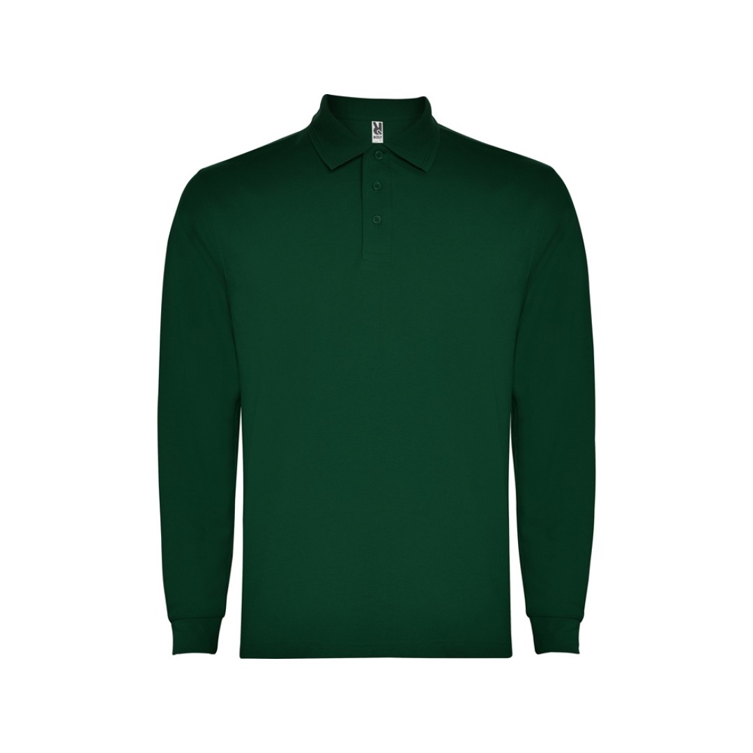 Рубашка поло "Carpe" мужская с длинным рукавом, бутылочный зеленый