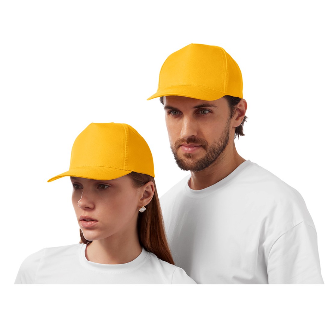 Бейсболка "Poly" 5-ти панельная 120гр, золотисто-желтый