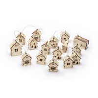 Елочная гирлянда с лампочками "Зимняя сказка" деревянная