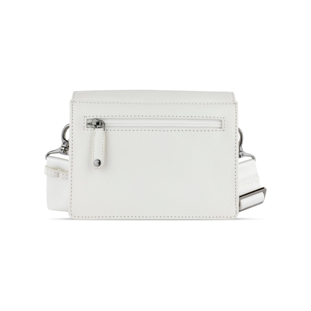 Сумка через плечо женская BUGATTI Elsa, белая, воловья кожа/полиэстер, 18,5х8,5х14,5 см