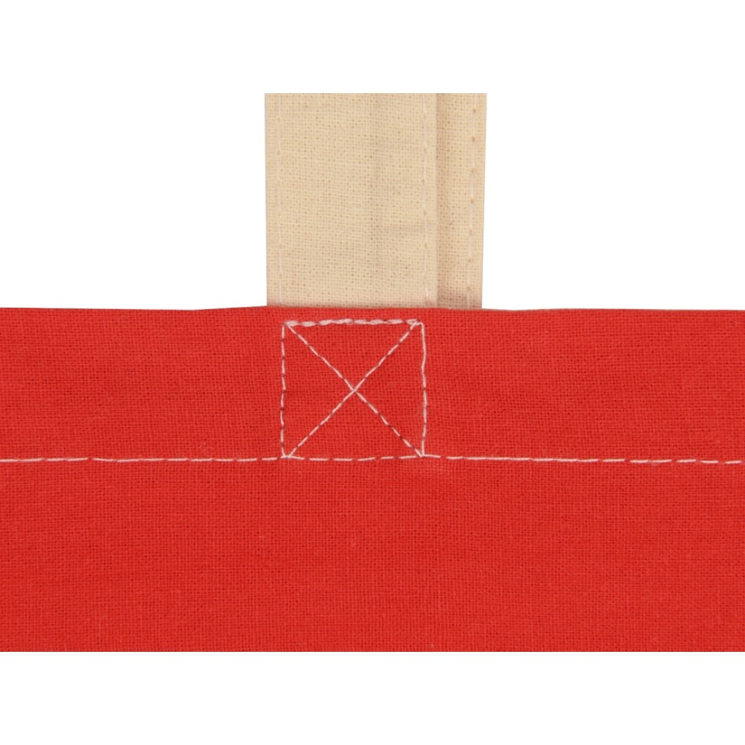 Сумка для шопинга Twin двухцветная из хлопка, 180 г/м2, красный/натуральный