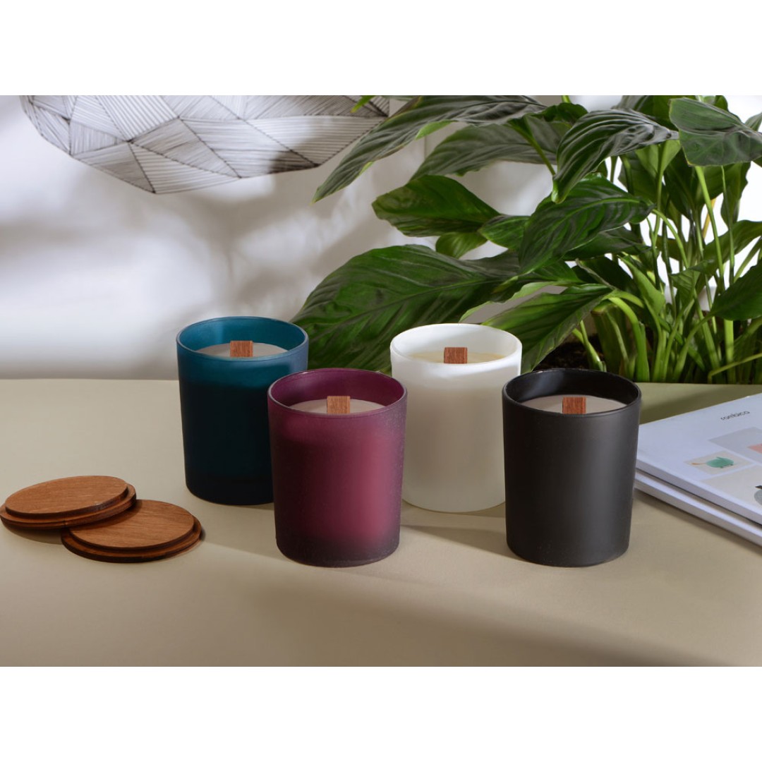 Свеча соевая ароматическая в стекле "Niort", бордовая