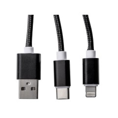 Кабель для зарядки «Tres» с брелоком, черный