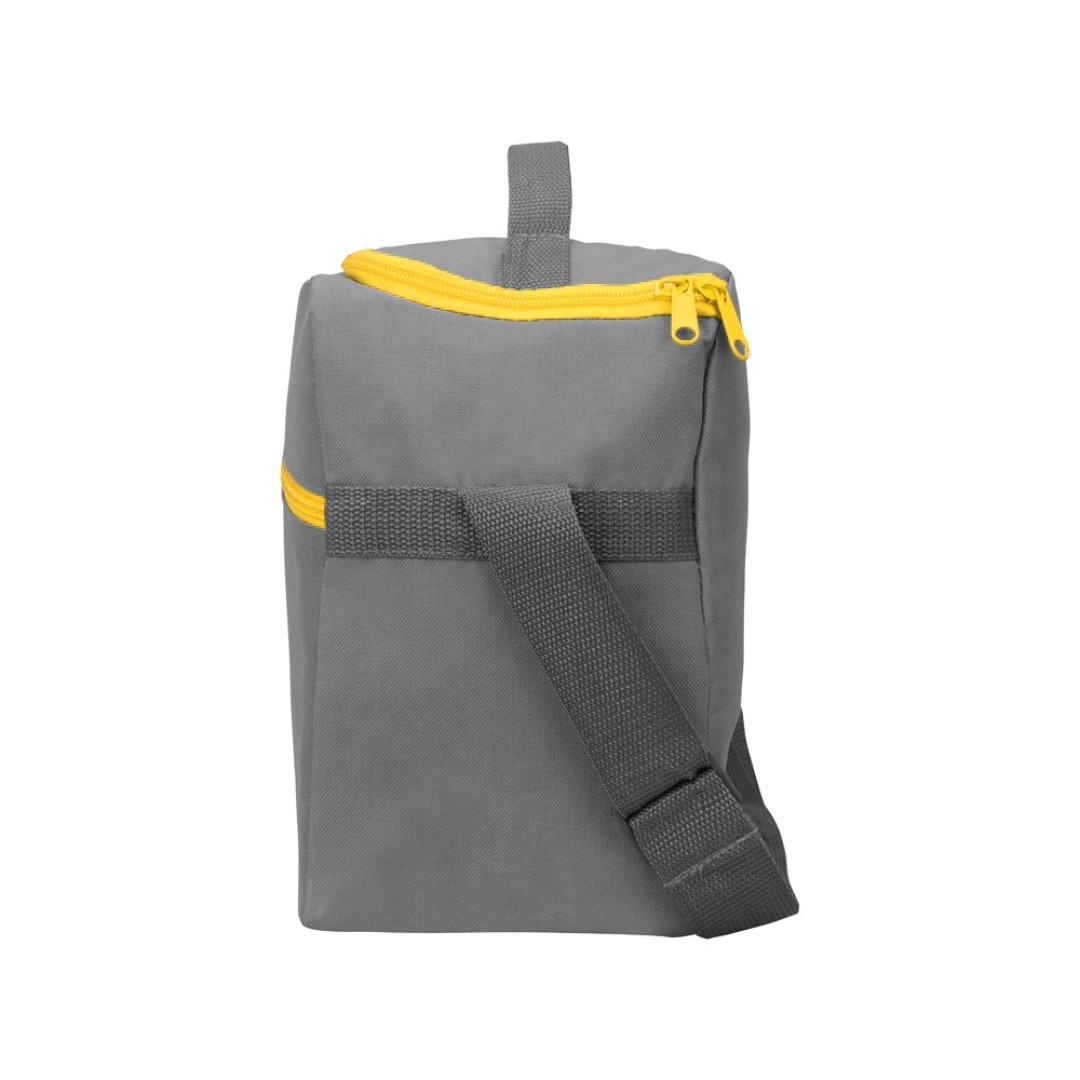 Изотермическая сумка-холодильник "Classic" c контрастной молнией, серый/желтый
