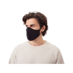 Маска для лица многоразовая с фиксаторами, черная