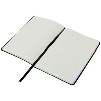 Блокнот А5 в гибкой обложке "Fellini" с голографическим срезом, черный