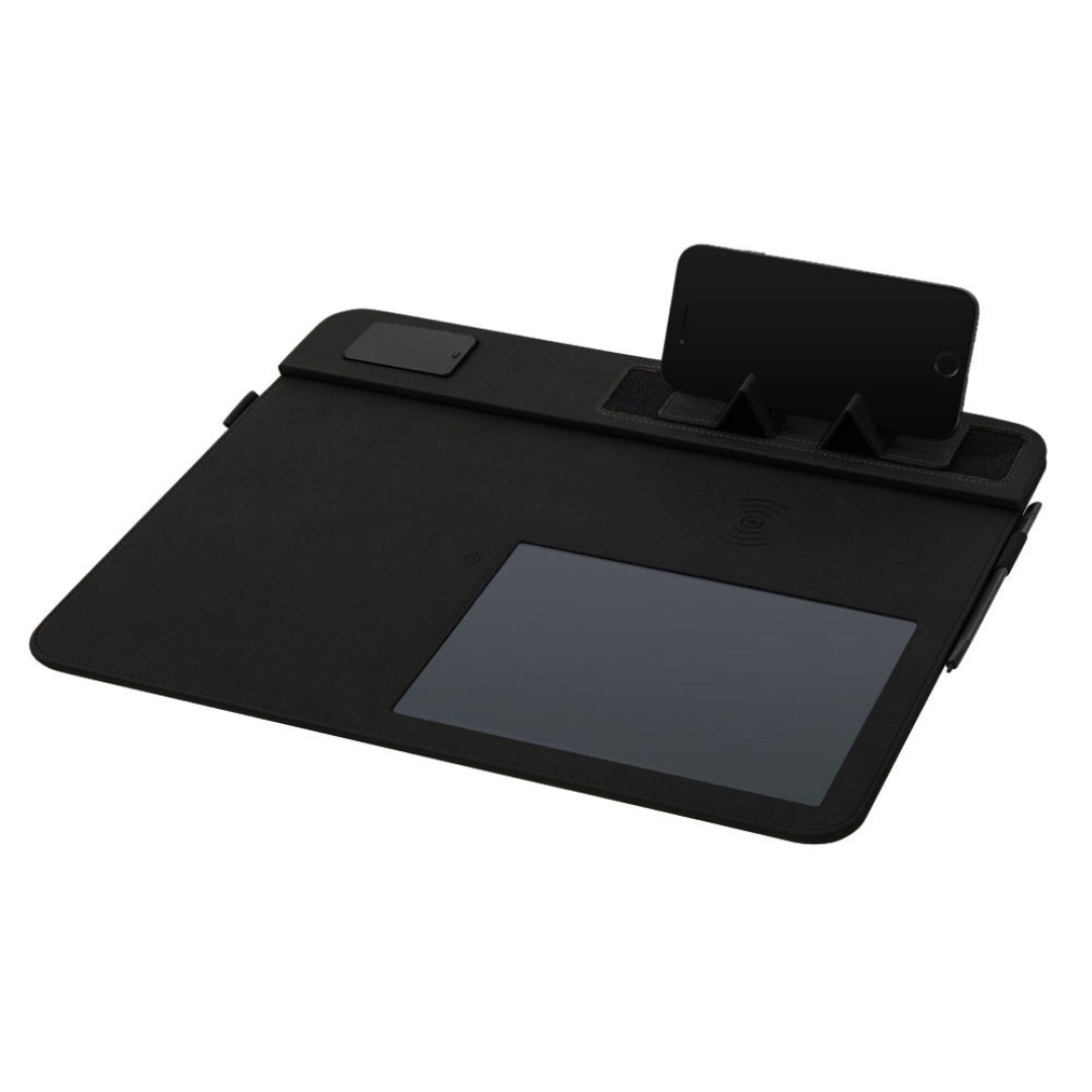 Многофункциональный коврик для мыши «Multi Pad» с беспроводной зарядкой и LCD экраном, 10 Вт, черный