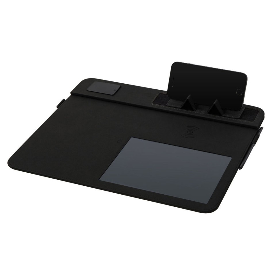 Многофункциональный коврик для мыши «Multi Pad» с беспроводной зарядкой и LCD экраном, 10 Вт, черный