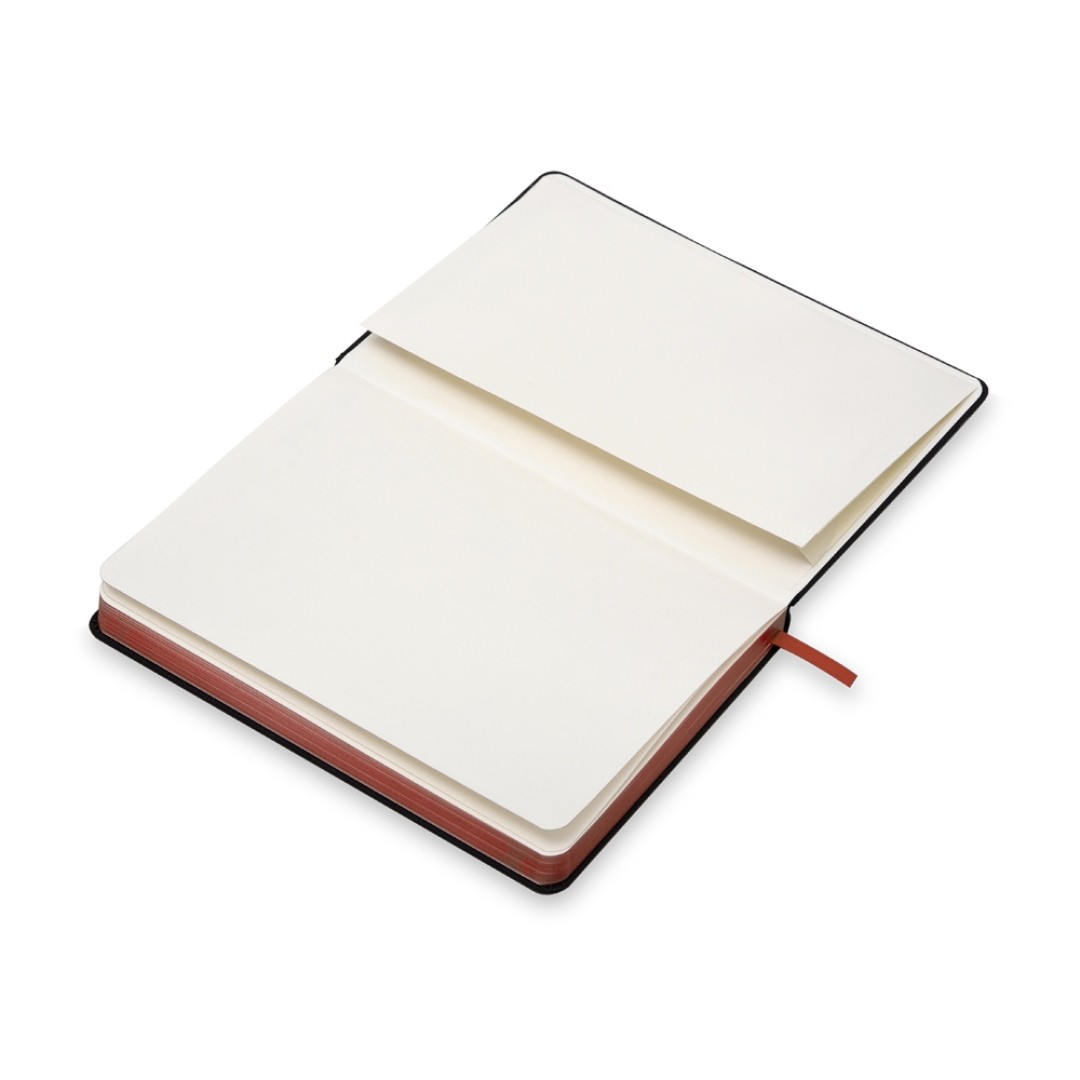 Бизнес блокнот "Bossy" с цветным срезом, твердая обложка, 128 листов, черный и красный