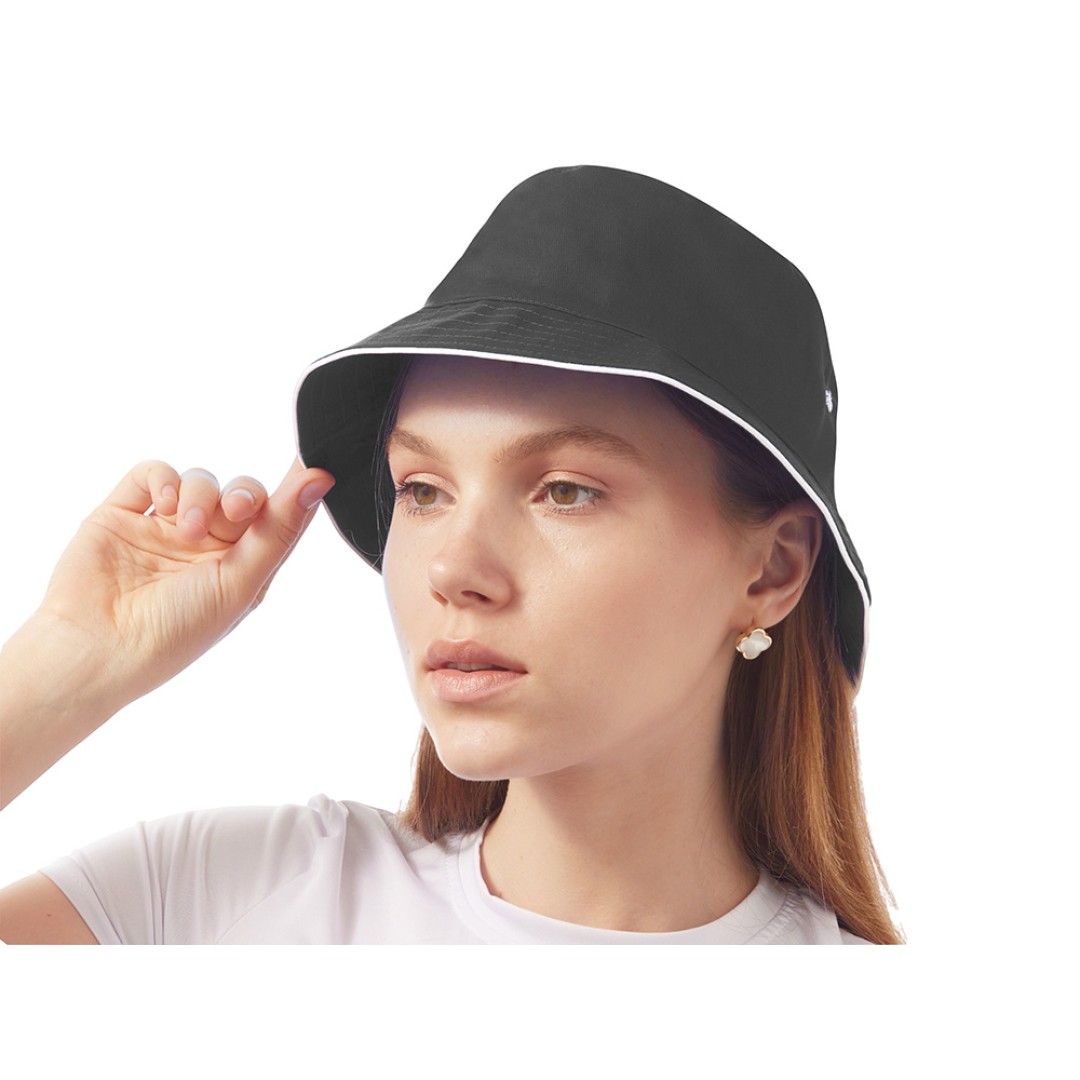 Панама с контрастной окантовкой , темно-серый/белый