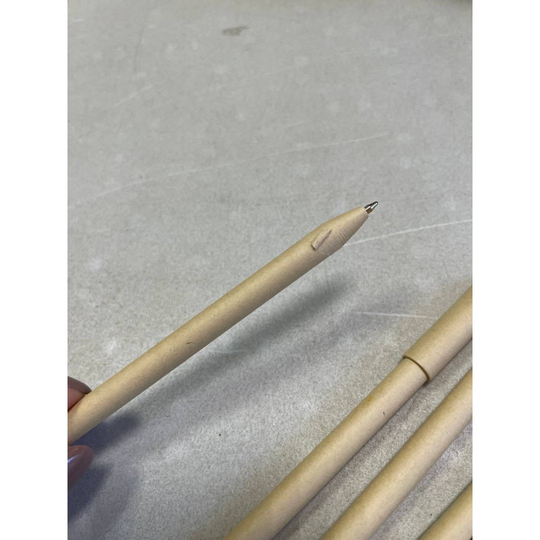 Ручка картонная с колпачком "Recycled", натуральный (Р)