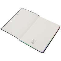 Блокнот А5 в гибкой обложке "Fellini" с голографическим срезом, черный