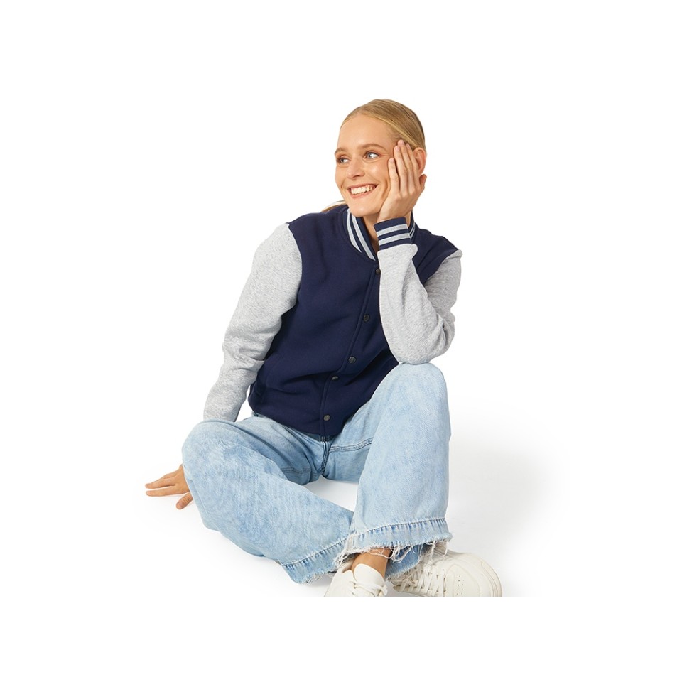 Бомбер «Oxford», темно-синий/серый меланж, унисекс