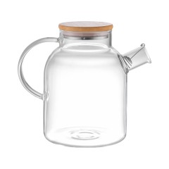 Стеклянный чайник с бамбуковой крышкой "Sencha M"