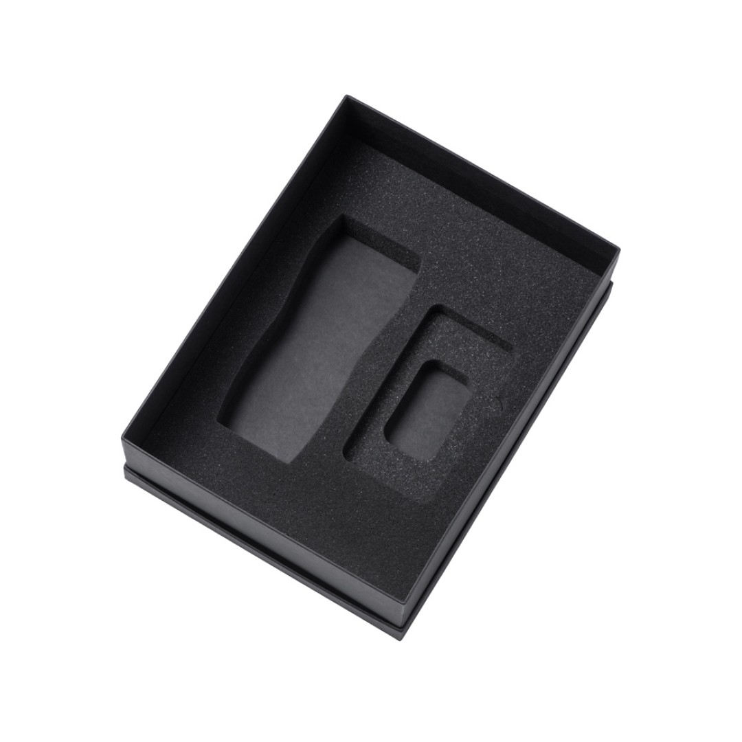 Подарочный набор c вакуумной термокружкой и повербанком С1, темно-синий