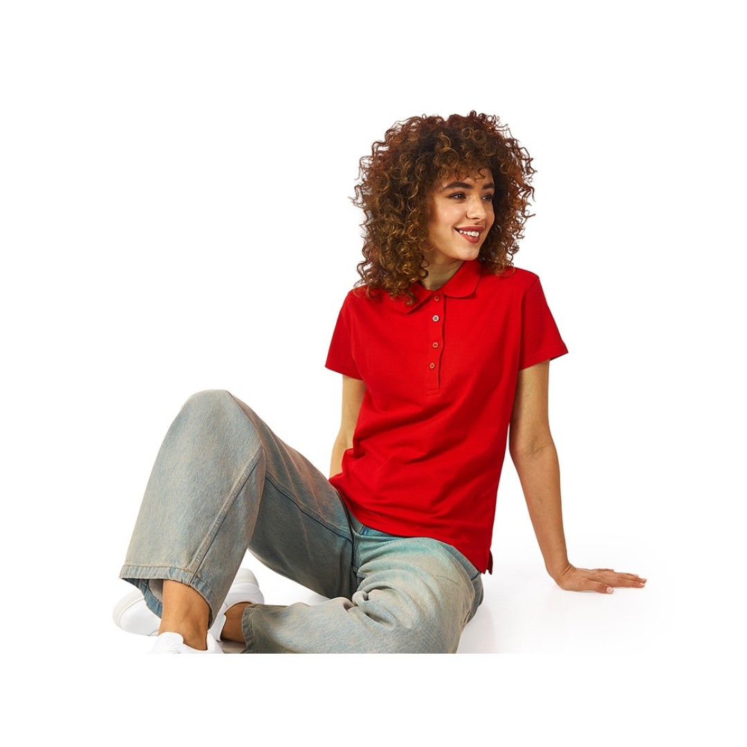 Рубашка поло "First" женская, красный