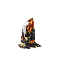 Платок «Тагильский поднос», черный