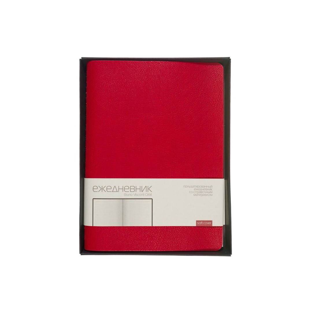 Ежедневник полудатированный А5 "Orbit", красный