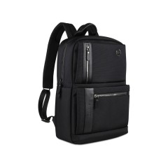 Рюкзак мужской BUGATTI Nero 16'', чёрный, нейлон 1680D/кожа, 29,5х14х44 см