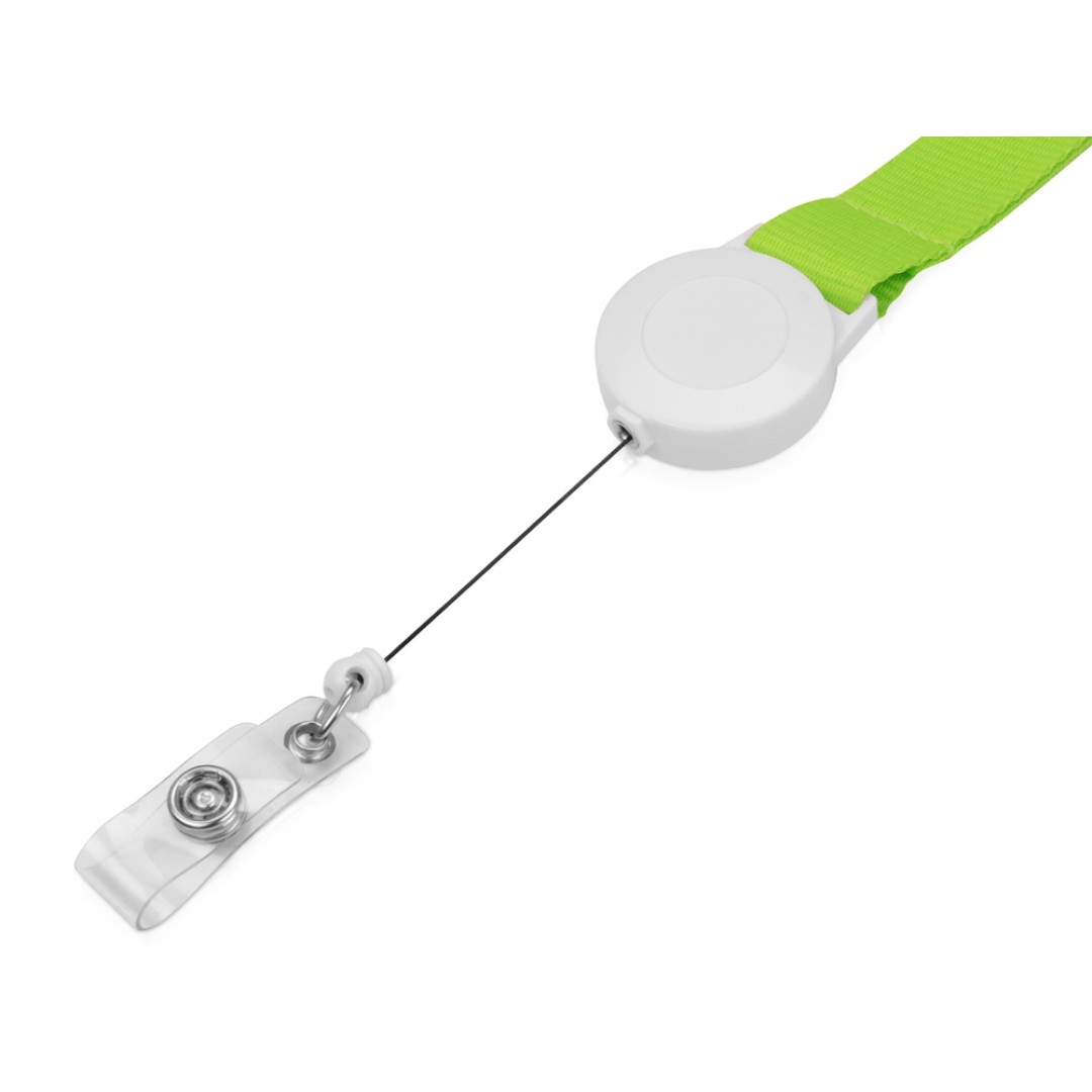 Ланьярд с ретрактором, зеленое яблоко