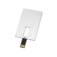 Флеш-карта USB 2.0 16 Gb в виде металлической карты "Card Metal", серебристый