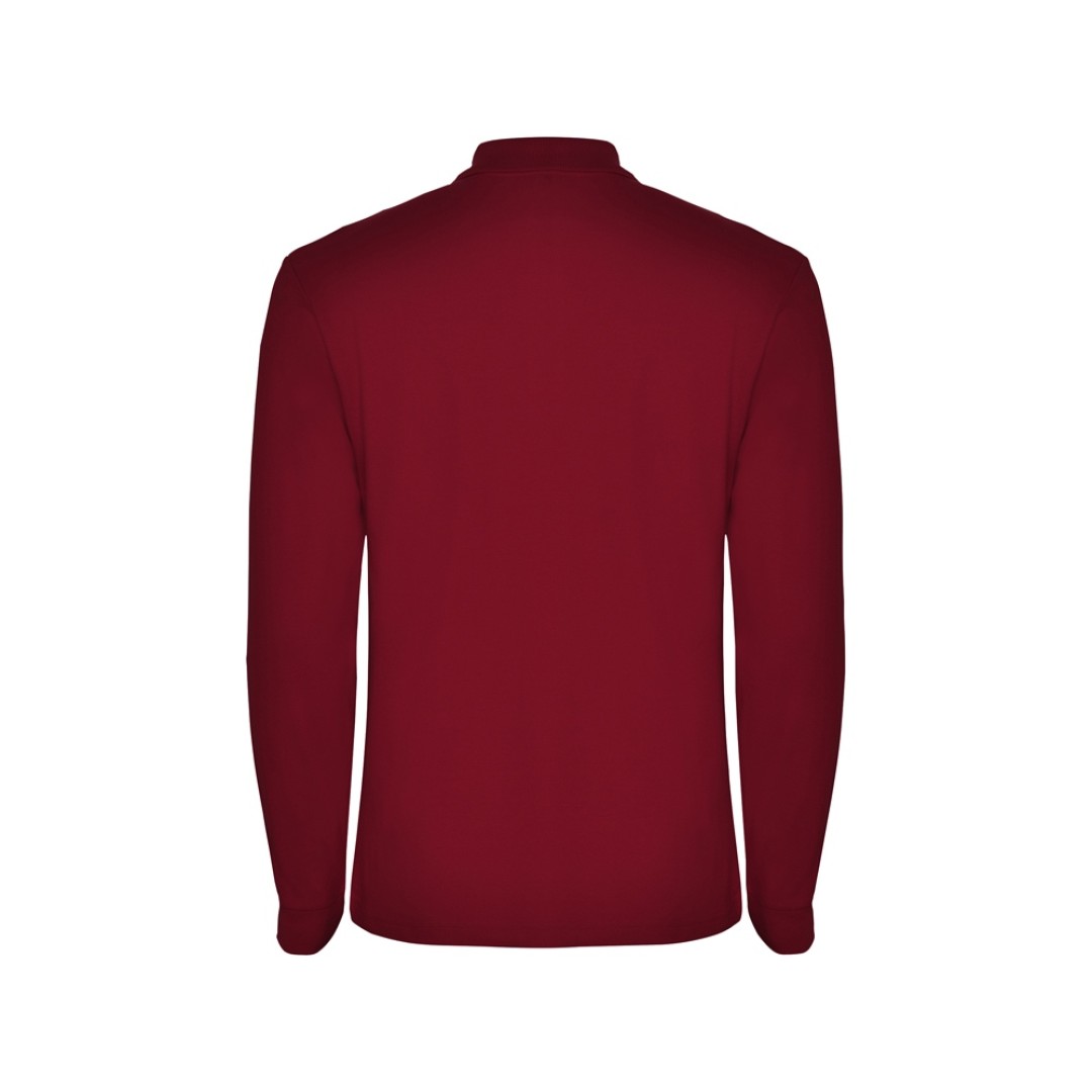 Рубашка поло "Estrella" мужская с длинным рукавом, гранатовый