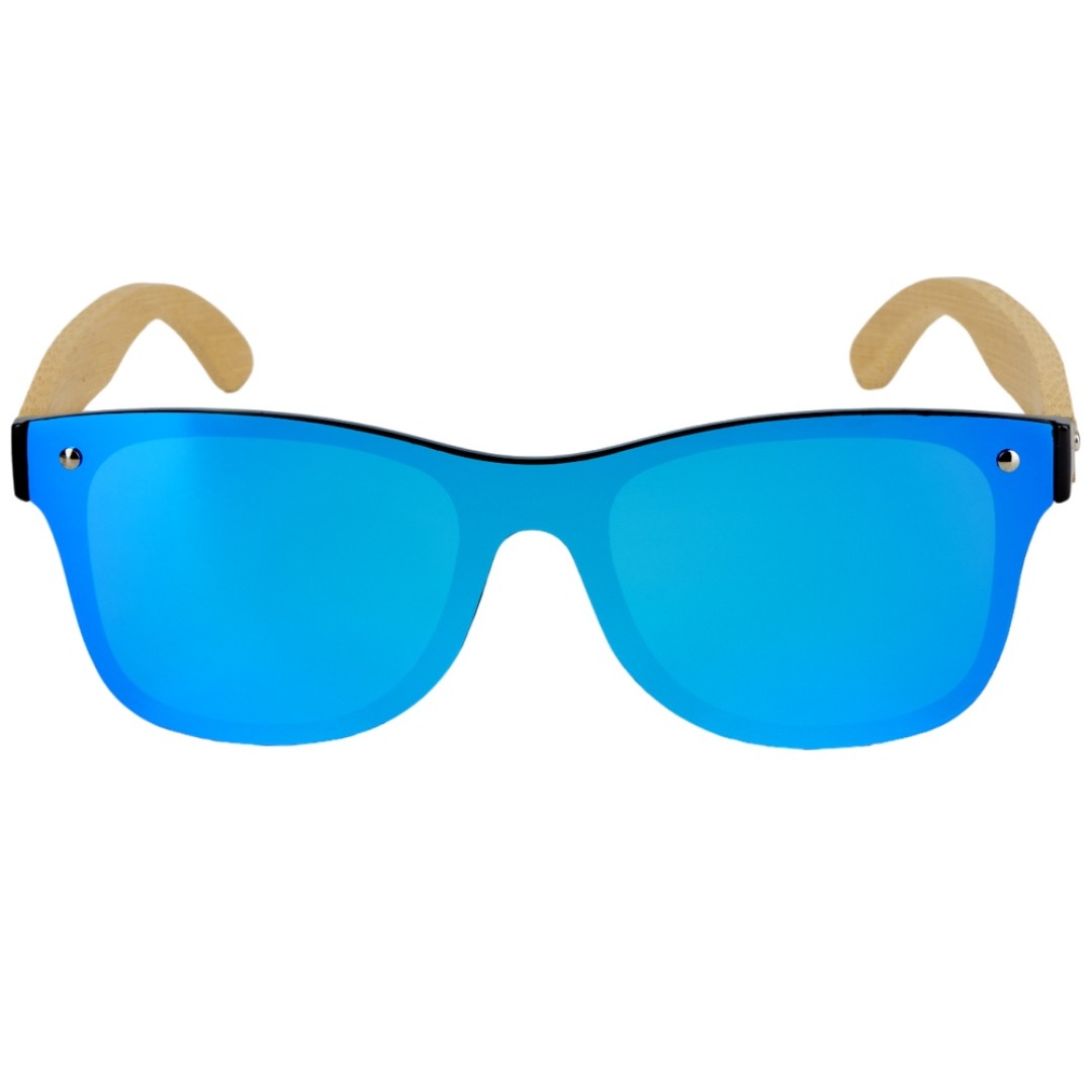 Солнцезащитные очки из бамбука с зеркальной линзой "Rockwood Motion", синий