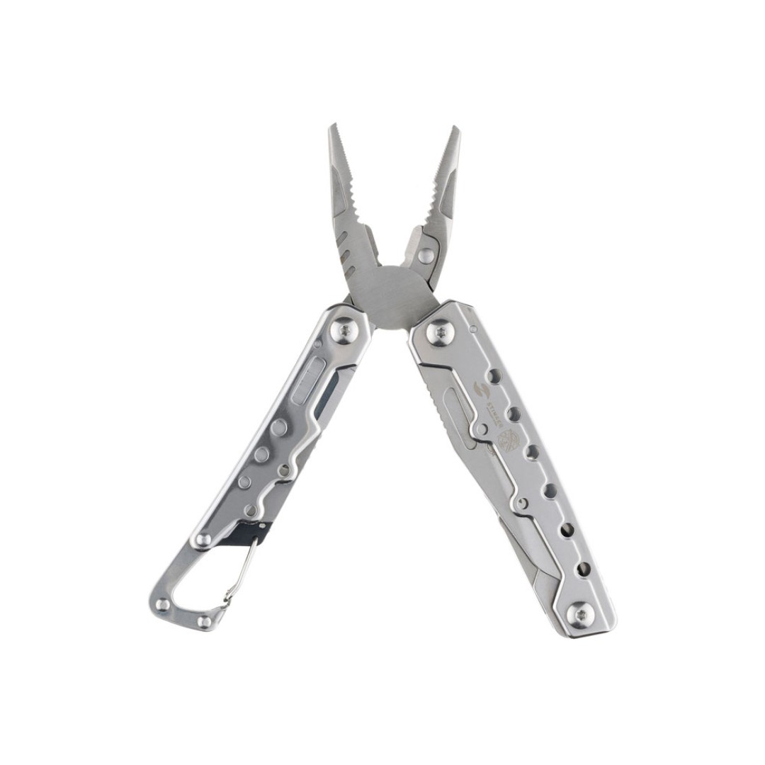 Мультитул Stinger, 105x40 мм, 12 функций, сталь, серебристый, в комплекте нейлоновый чехол