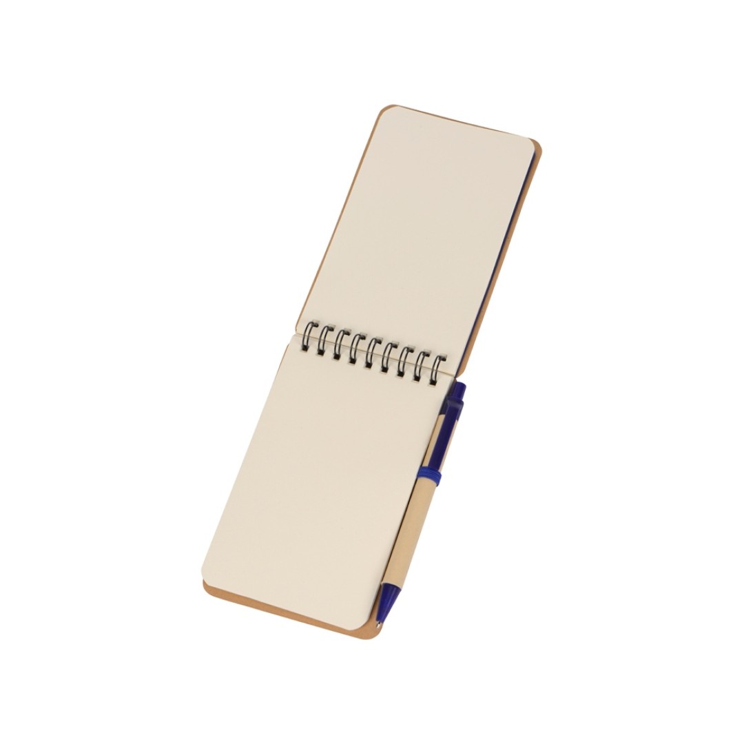 Набор канцелярский с блокнотом и ручкой "Masai", 70 л. нелинованных, синий