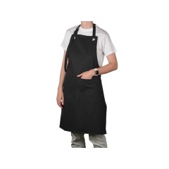 Хлопковый фартук Delight с карманом и регулируемыми завязками, черный