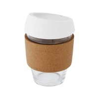 Lidan Кружка из объемом 360 мл с пробковым держателем и силиконовой крышкой, белый
