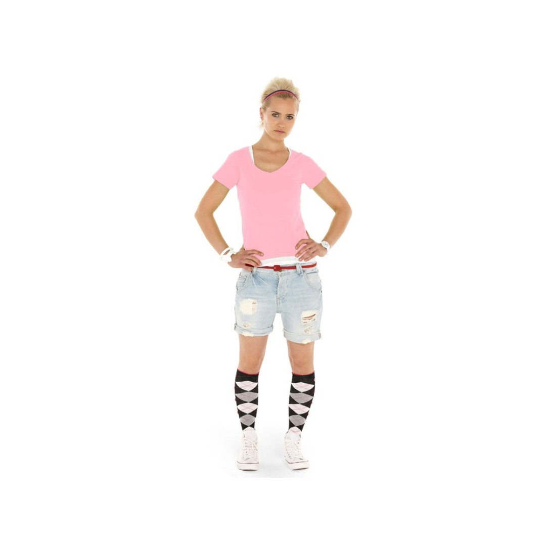 Футболка "Heavy Super Club" женская с V-образным вырезом, розовый