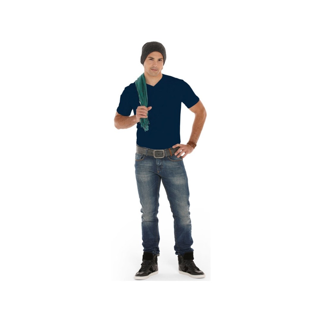 Футболка "Heavy Super Club" мужская с V-образным вырезом, темно-синий