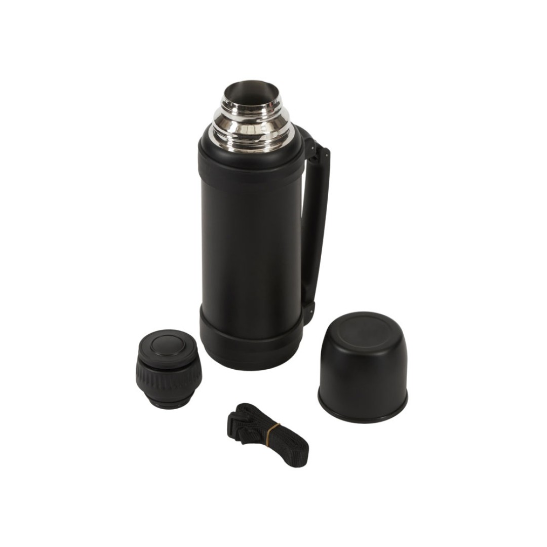 Вакуумный термос "Hotwell" с медной изоляцией и порошковой краской, 1.4л, черный