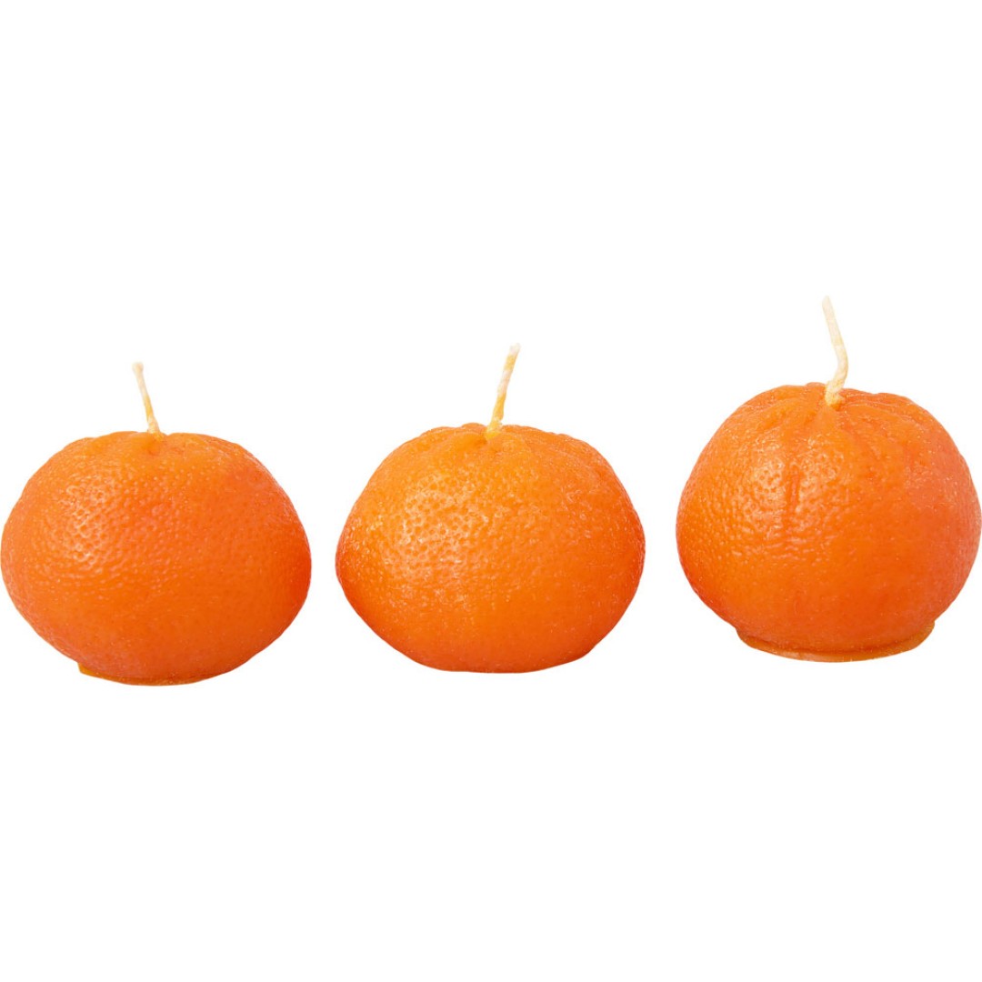 Набор свечей "Мандарины в сетке", оранжевый