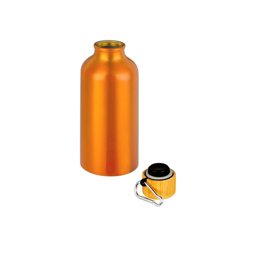 Бутылка "Hip S Bamboo" с карабином 400мл, оранжевый