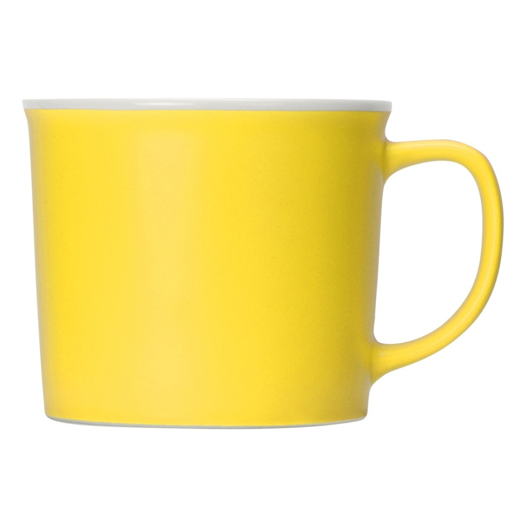 Матовая кружка Nancy 360 мл цветная снаружи, белая внутри, желтый