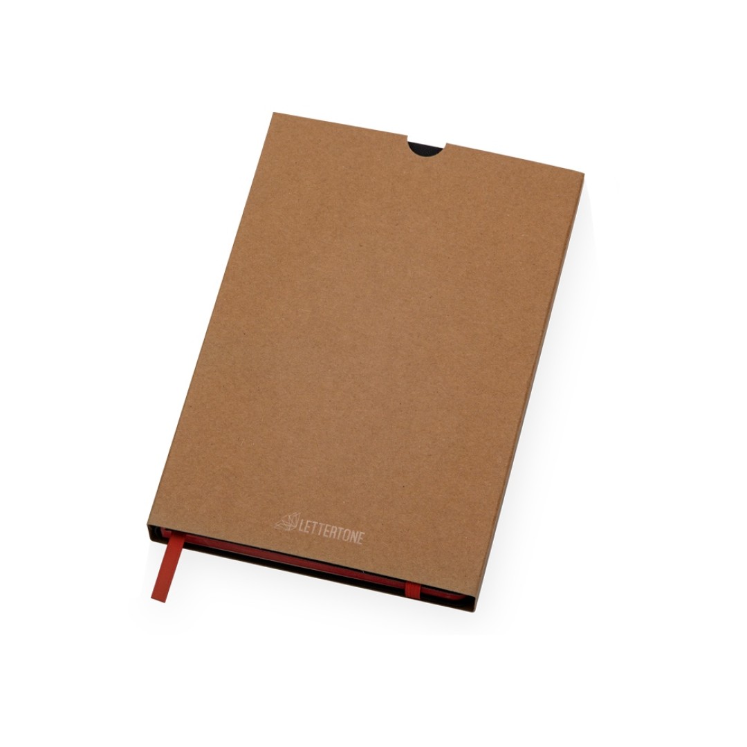 Бизнес блокнот "Bossy" с цветным срезом, твердая обложка, 128 листов, черный и красный