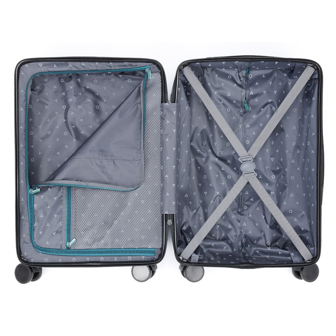 Чемодан TORBER Onego, зелёный, ABS-пластик, 59,5 х 39,5 х 24 см, 46 л