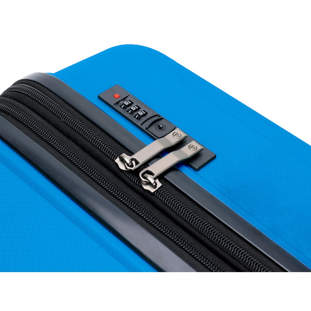 Чемодан TORBER В Отпуск, ярко-синий, полипропилен, 55 х 36 х 21,5 см, 37 л