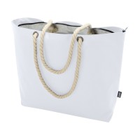 Panama пляжная эко-сумка-холодильник из переработанного материала, с ручками-шнурками 23L, белый