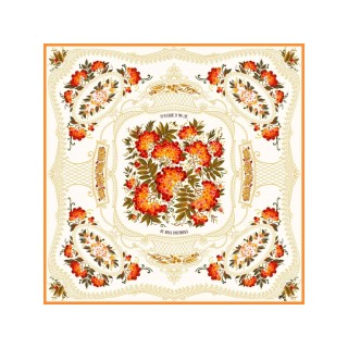 Платок «Тагильский поднос», молочный