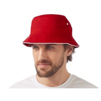 Панама с контрастной окантовкой , красный/белый