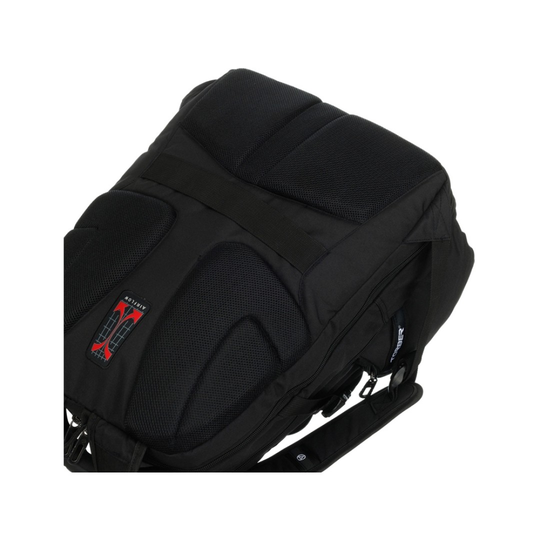 Рюкзак TORBER XPLOR с отделением для ноутбука 15", чёрный, полиэстер 900D, 34x22x46 см, 34л
